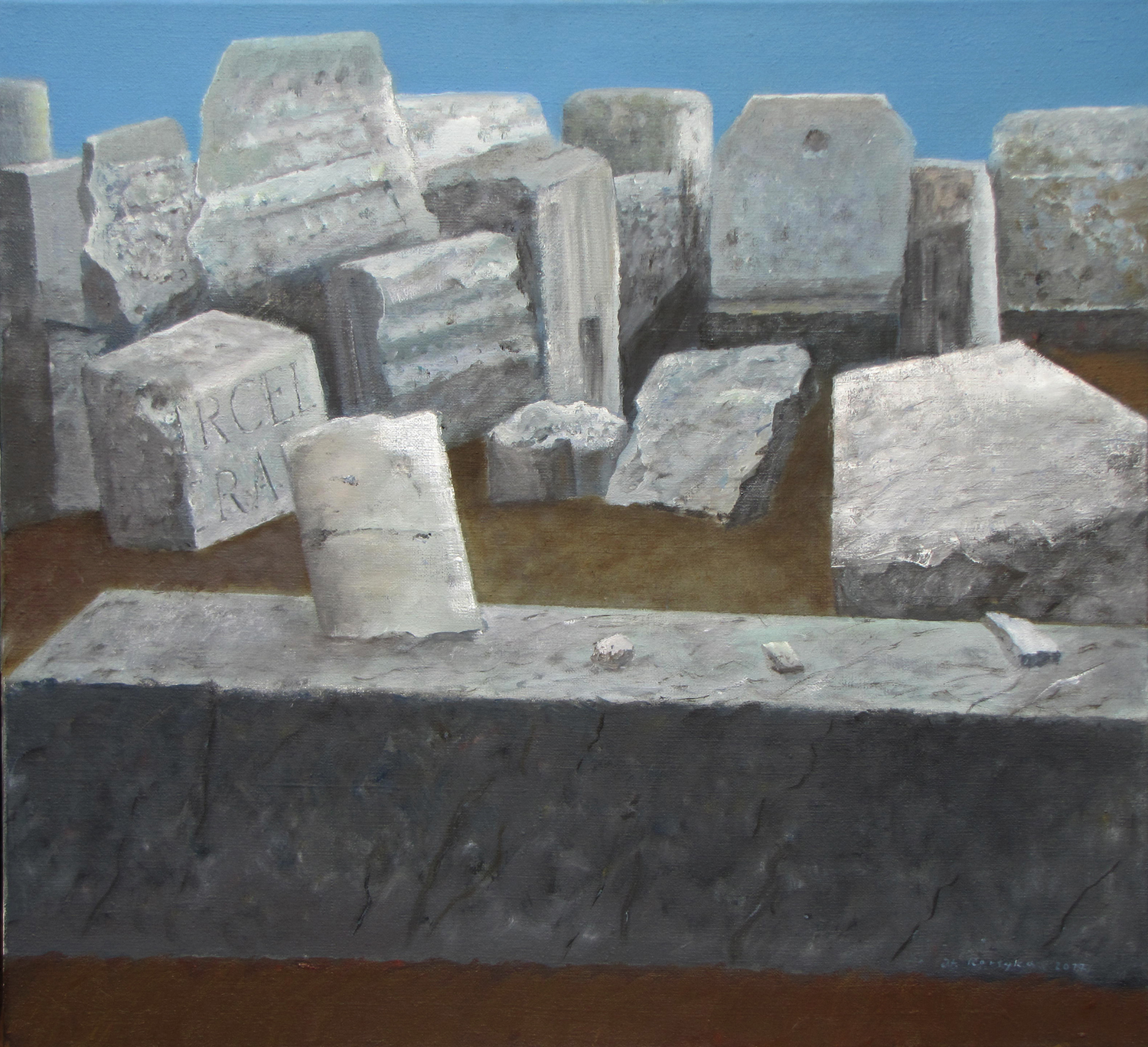 Kamienie rzymskie III, 2017, olej, płótno, 60x65
