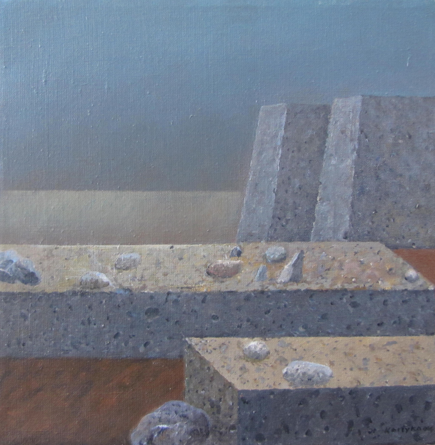 Trzy kamienie bliżej, 2012-14, olej, płótno, 35×35 cm